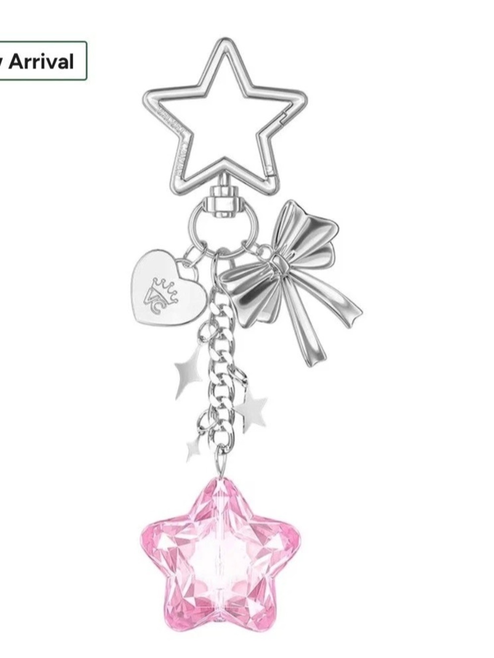 Velvet Caviar Star Bag Charm Silver & Pink NWT